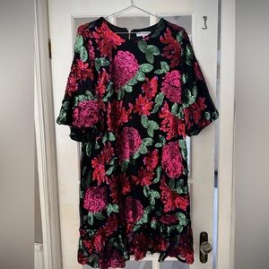 Ivy City Co Black, Pink and Green Sequin Flowers stunning bright colours